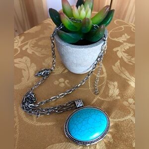 Southwestern Turquoise Statement 24” Necklace